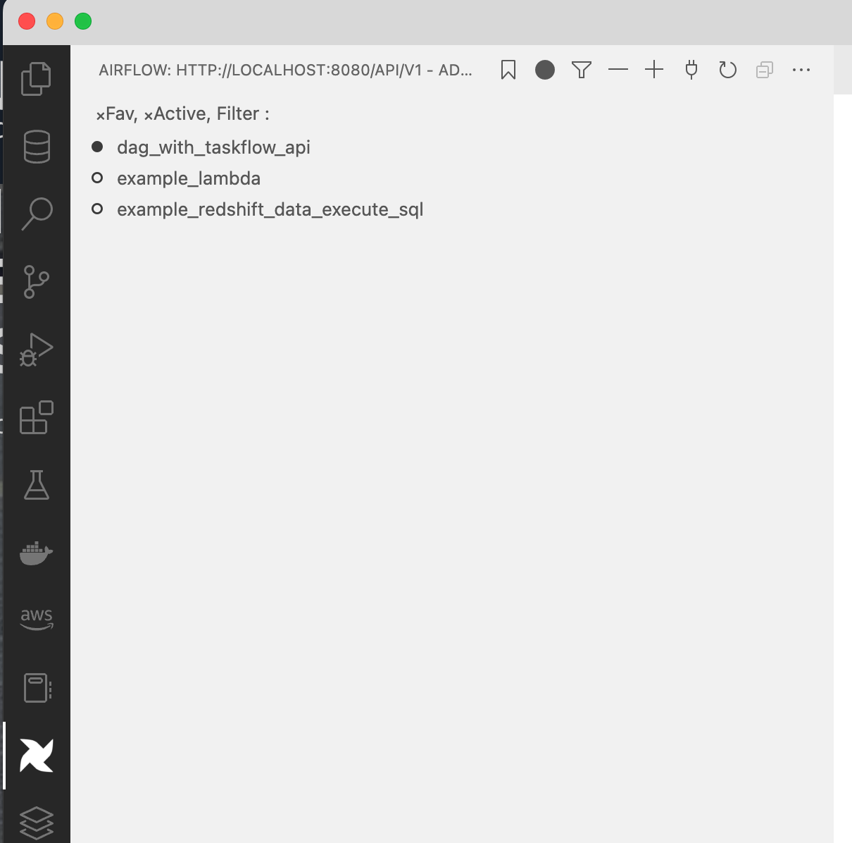 screenshot of VSCode plugin working